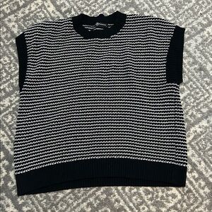 Black and White Striped Women's Sweater